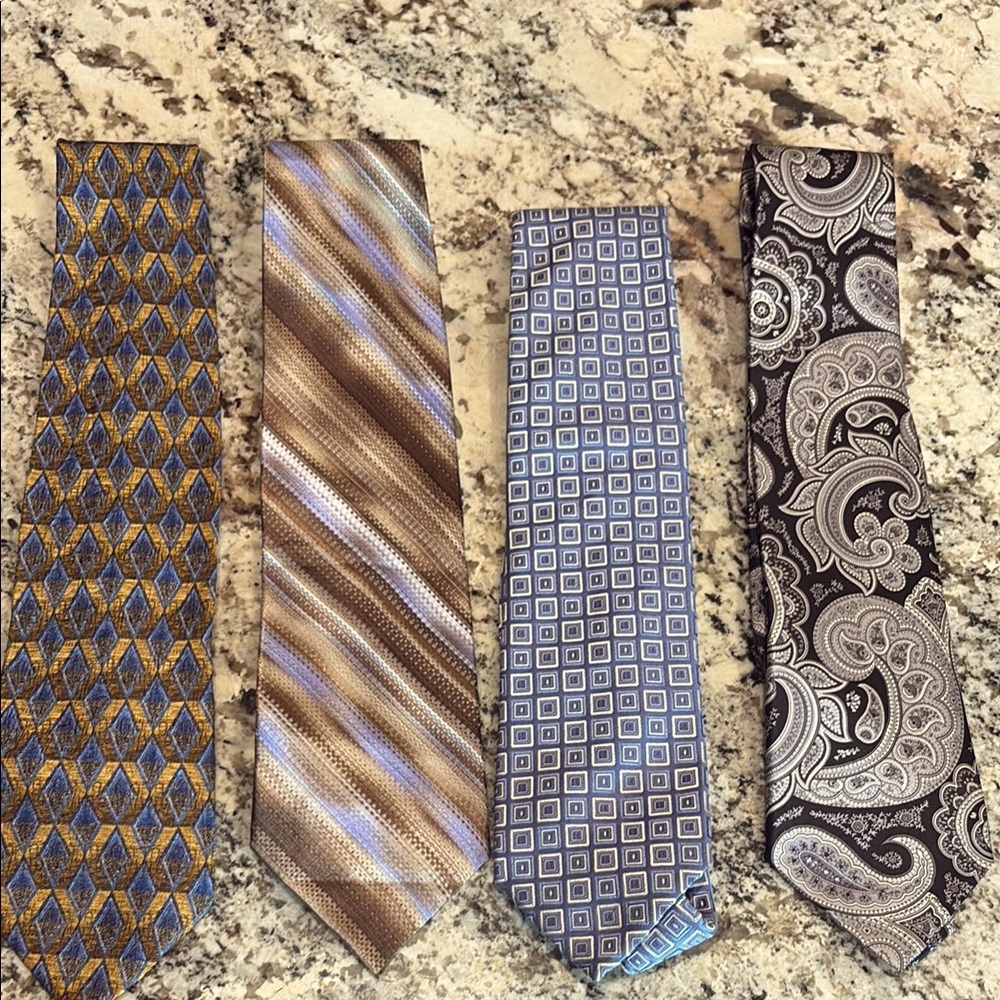 Men's Tie Set - Blue, Brown, Black, Gold